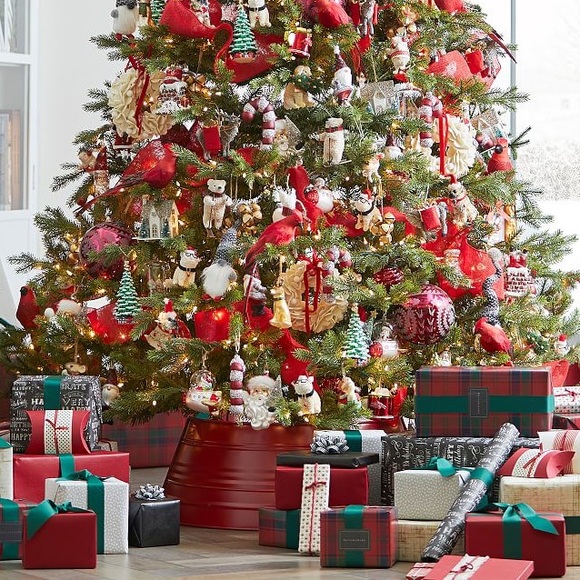 Pottery Barn Handcrafted Red Metal Tree Collar 🎄🎅🏻 - Picture 2 of 8